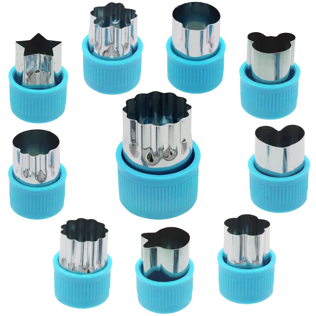 HASTHIP 10 Pcs Cookie Cutter Shapes Set, Stainless Steel Fruit Cutter Shapes Embossing Mold, Bread Sandwich Cutter for Kitchen, Baking Mold, Pastry Mold (Blue) HASTHIP 10 Pcs Cookie Cutter Shapes Set, Stainless Steel Fruit Cutter Shapes Embossing Mold, Bread Sandwich Cutter for Kitchen, Baking Mold, Pastry Mold (Blue)